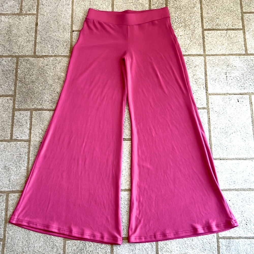 Hippie-Chick Dramatic Flare Bell Bottoms M/C Bright Pink Dance Pants